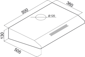 Amica UB-Haube 50cm UH 17051-3 W