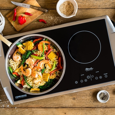 Rommelsbacher Doppelkochplatte CERAN(R) edelstahl TouchCon. CT 3403/TC