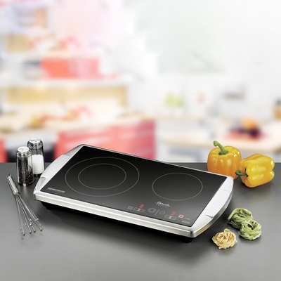 Rommelsbacher Doppelkochplatte CERAN(R) edelstahl TouchCon. CT 3403/TC