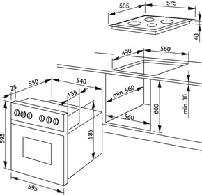 Amica EB-Herdset 60cm,MF9,ws EHC 12717-2 W