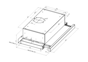 Amica Flachschirmhaube 60cm,sw FH 664 620 S