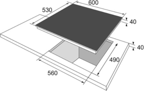 Amica EB-Autark-Kochfeld 60cm,4 Kochstellen KME 13139 E