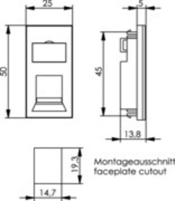 Telegärtner Modulaufnahme 25x50,1-fach 100021411