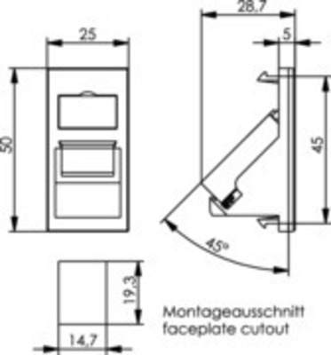 Telegärtner Modulaufnahme 25x50,1-fach 100021412
