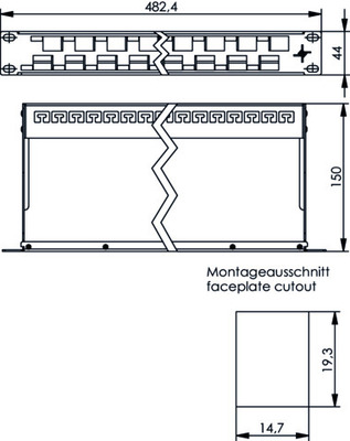 Telegärtner 19Z Modulträger 1HE gewinkelt, schwarz 100021505