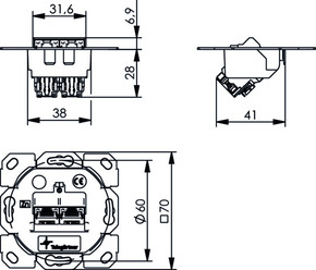 Telegärtner Modulaufnahme AMJ-SL 2-fach 100022982