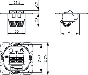 Telegärtner Modulaufnahme AMJ-SL 2-fach 100022982