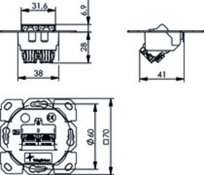 Telegärtner Modulaufnahme AMJ-SL 2-fach 100022983