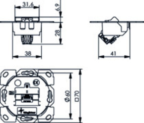 Telegärtner Modulaufnahme AMJ-SL 1-fach 100022984