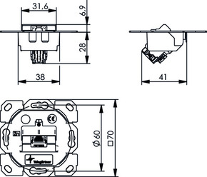 Telegärtner Modulaufnahme AMJ-SL 1-fach 100022985