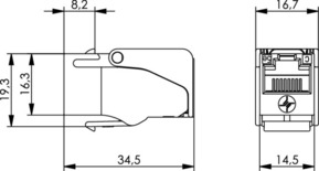 Telegärtner RJ45-Keystone 90Grad Cat.5e 100023179
