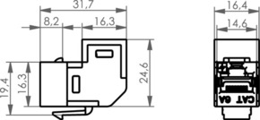 Telegärtner AMJ-Kupplung 90Grad Cat.6A 100023195