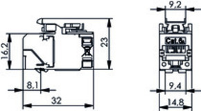 Telegärtner AMJ-SL Modul Cat.6A, T568B 100023208