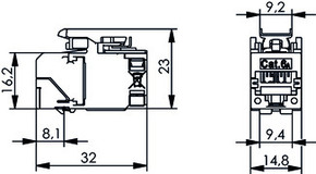 Telegärtner AMJ-SL Modul Cat.6A, T568B 100023208