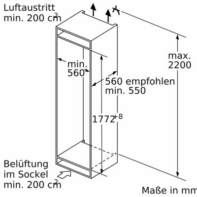 Bosch MDA EB-Kühlgerät Einbau Serie6 KIL82ADE0