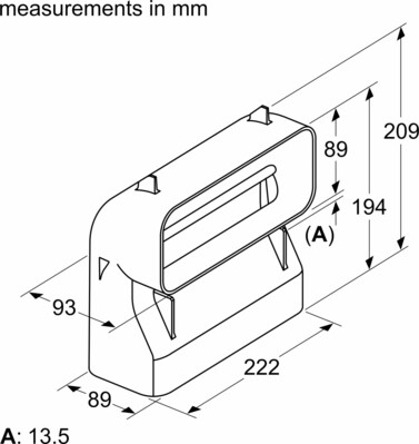 Bosch MDA Flachkanalbogen 90Grad,S vertikal HEZ9VDSB4