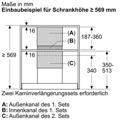 Bosch MDA Kaminverlängerung 187-360 mm DWZ1IB6N1