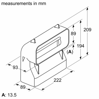 Constructa-Neff Flachkanalbogen 90Grad,S vertikal Z861SB4
