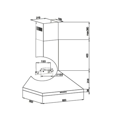 Amica Kaminhaube Trapez,60cm KH 17286 S