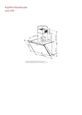 Oranier Dunstabzugshaube Weißglas Lara 90 W