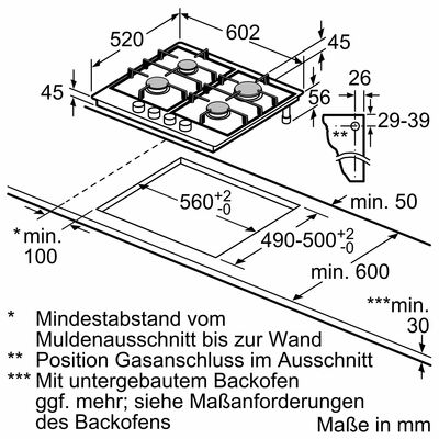 Siemens MDA EB-Autark-Gaskochfeld iQ700 ER6A6PB70D