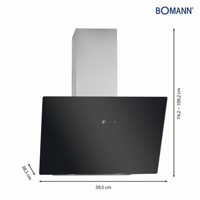 Bomann DA Kopffreihaube Glasschirm DU 7606.1 G sw