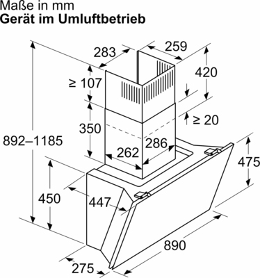 Bosch MDA Wandesse Schrägdesign Serie8,HomeConnect DWK91LT60