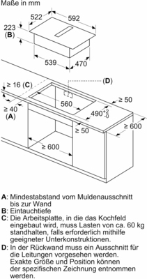 Siemens MDA EB-Kochfeld-Dunstset ED611BS16E+HZ9VDSB2 ED611BGA7