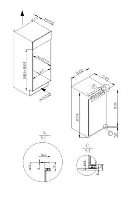 Amica EB-Kühlgerät m.GF Festtür EKSX 361 905