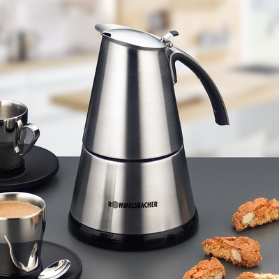 Rommelsbacher Espresso Kocher cordless 2 + 4 Tassen edelstahl EKO 364/E