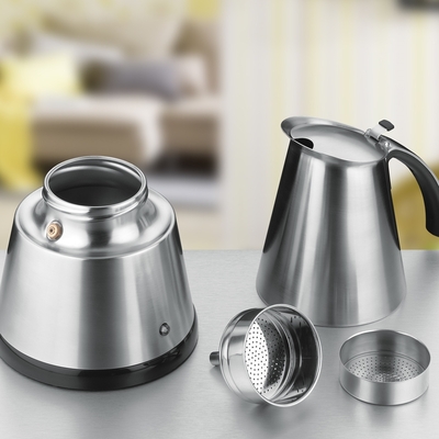 Rommelsbacher Espresso Kocher cordless 2 + 4 Tassen edelstahl EKO 364/E