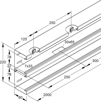Niedax Gerätekanal-Unterteil DKU 220-78T80 C