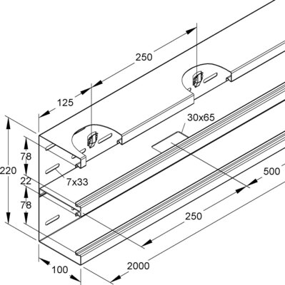 Niedax Gerätekanal-Unterteil DKU 220-78T100 R