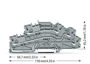 WAGO GmbH & Co. KG Installationsetagenklemme 4mm² grau L/L/PE 2003-6645