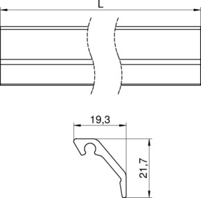 OBO Bettermann Vertr Gitterprofil 20x22x2000mm Alu, rw KG2RW/2,0m