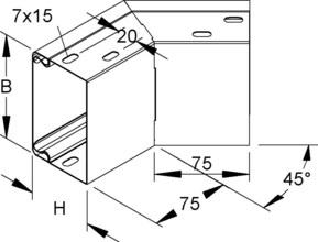 Niedax Außeneck, 45 Grad LEAB 60.100