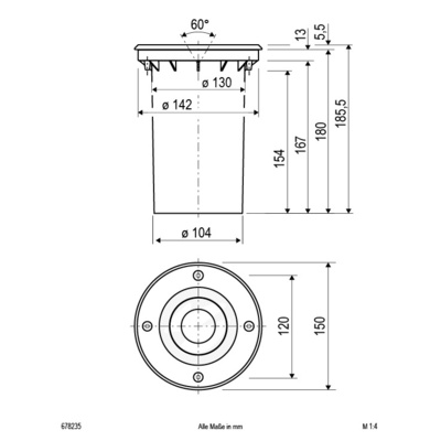 EVN Lichttechnik Bodeneinbauleuchte 35W GU10 IP67 678 235 eds
