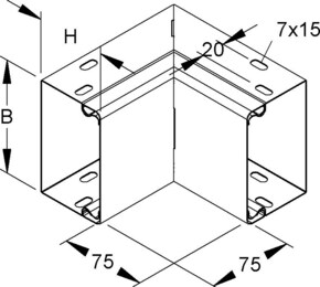 Niedax Inneneck, 90 Grad LEIC 60.150