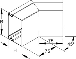 Niedax Außeneck, 45 Grad LUAB 80.080 E3