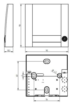 Grothe Klingeltaster 1-fach ch 90x90x18,5mm, weiß/sw DOMOLUX WS/SW
