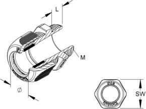 HKL Kabelverschraubung sigr,D=3-7mm,IP68 1234VM1202