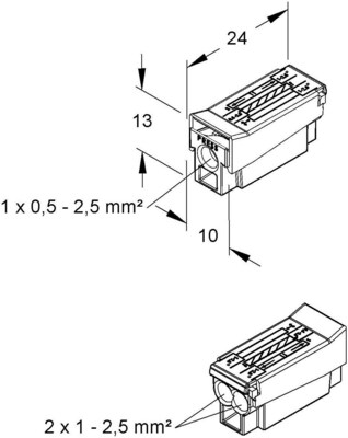 HKL Leuchtenanschlussklemme 1polig,grau 2026.08