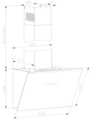 Amica Kaminhaube HoodConnect Pro,80cm KHF 684 730 S HC