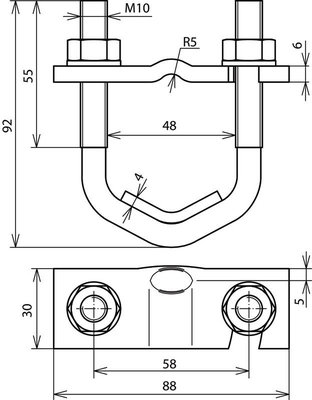 DEHN Bügelklemme f. Rd 10mm/Fl30-40mm BVK1648610FL40BSBSTB