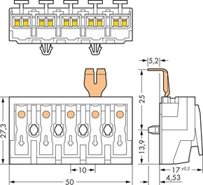 WAGO GmbH & Co. KG Netzanschlussklemme grau LAK17 5P #294-4215