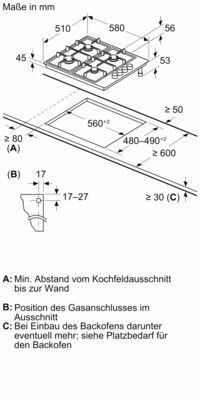 Bosch MDA EB-Autark-Gaskochfeld Serie 2 PBP6B5K80