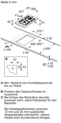 Bosch MDA EB-Autark-Gaskochfeld Serie 8 PRB3A6I40