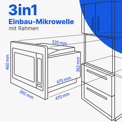 Bomann DA EB-Mikrowelle m.Grill /Heißluft,25L MWG 2216 H EB sw-ma