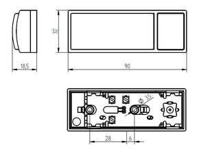 Grothe Klingeltaster AP 32x90x18,5mm, weiß MONTILUX 2154