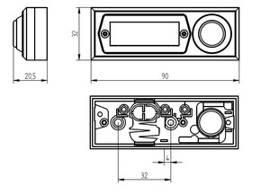 Grothe Klingeltaster AP 1-fach ch 32x90x18mm, weiß ETA 2121A